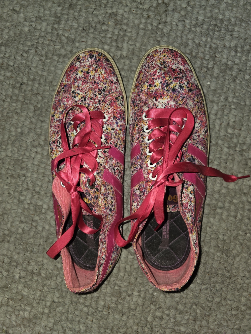 Gola Pink Multi-Color Paint Splatter Sneakers